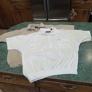 2 Vtg Members Only Polo Shirts Mens L Short Sleeve Elastic Waist Pockets 80s 90s
